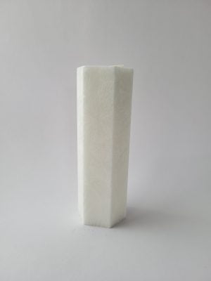 Hexagon ljus 15 cm, 100% stearin -  Vit