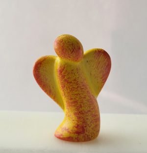 Ängel, stilistisk stil, 6 cm, gul