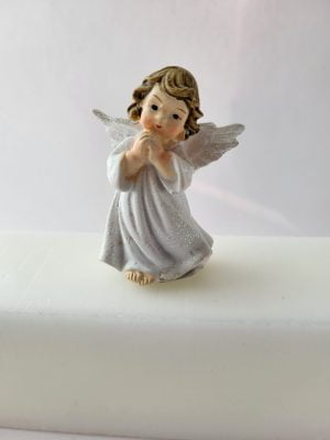 Ängel med sött ansikte, 6 cm, vit