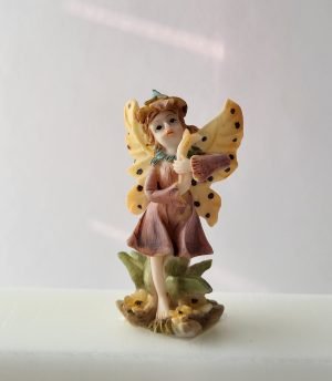 Blomsterälvan, 7 cm, gul/gammalrosa