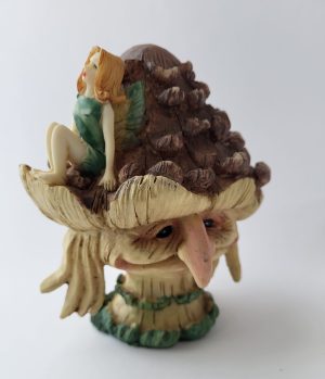 Ängel på svamp, grön, 16 cm