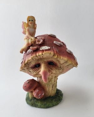 Ängel på svamp, röd, 16 cm