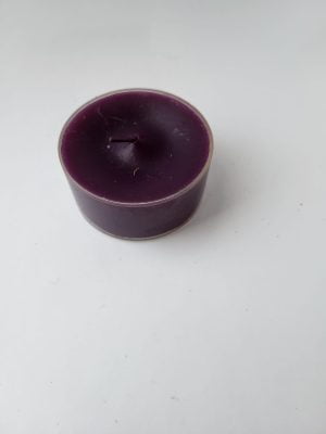 Värmeljus i plastbehållare, stor, färgad, lila, per 4 styck